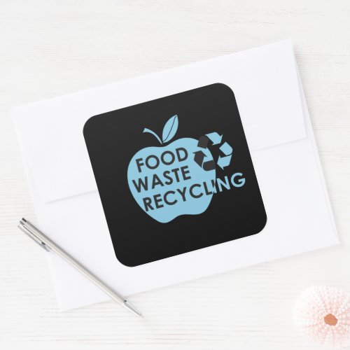 Reduce food waste recycling eco friendly square sticker