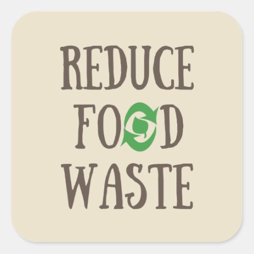 Reduce food waste recycling eco friendly square sticker