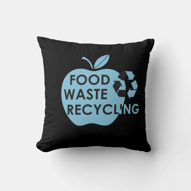 Reduce food waste recycling eco friendly throw pillow (Front)