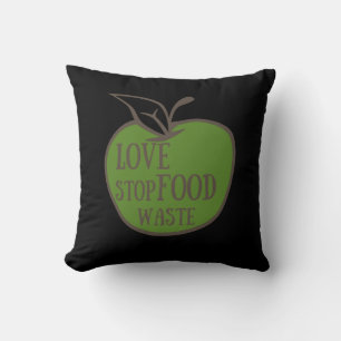 Reduce food waste recycling eco friendly throw pillow