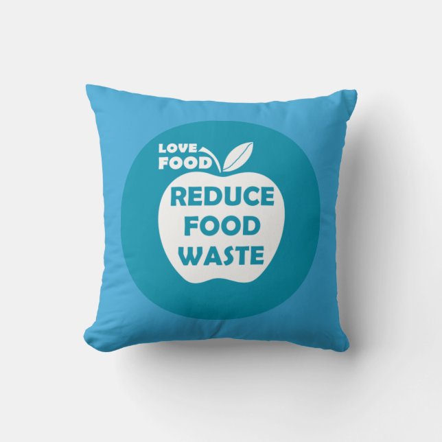 Reduce food waste recycling eco friendly throw pillow (Front)