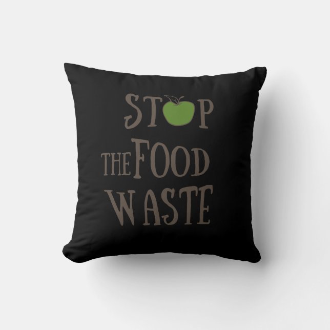 Reduce food waste recycling eco friendly throw pillow (Front)
