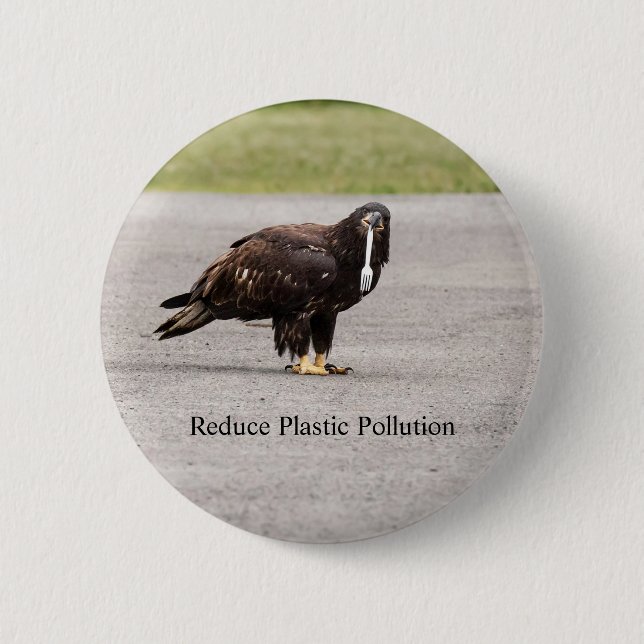 Reduce Plastic Pollution Button (Front)