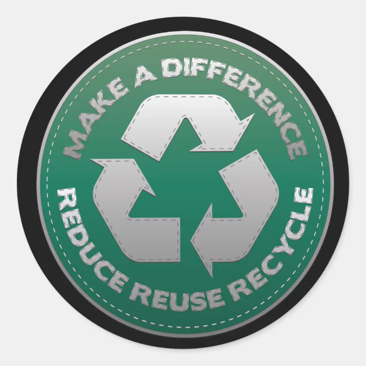 Reduce, Reuse and Recycle Stitch Classic Round Sticker | Zazzle