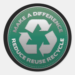 Reduce, Reuse and Recycle Stitch Classic Round Sticker
