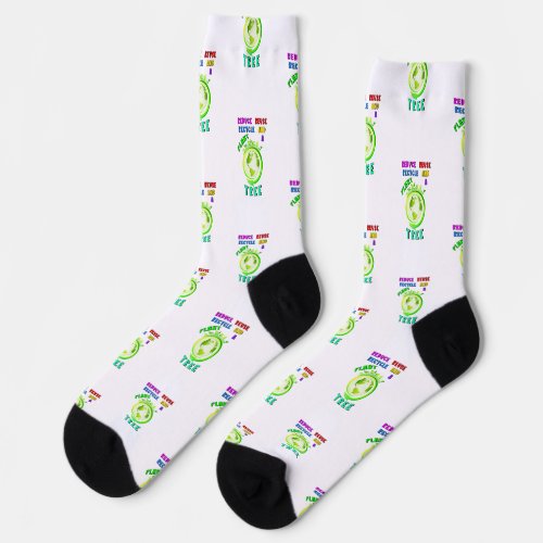 Reduce Reuse Recycle And Plant A Tree Earth Day Socks