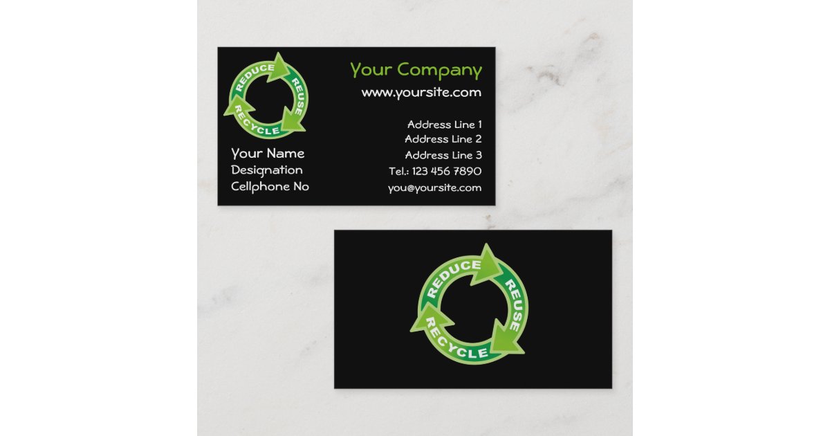Reduce Reuse Recycle Business Card | Zazzle