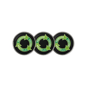 Reduce Reuse Recycle Circle Golf Ball Marker