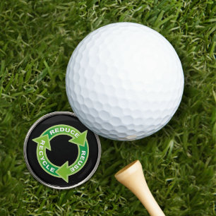 Reduce Reuse Recycle Circle Golf Ball Marker