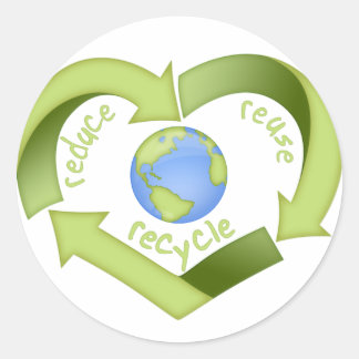 Reduce, Reuse, Recycle Classic Round Sticker