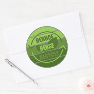 Reduce reuse recycle classic round sticker