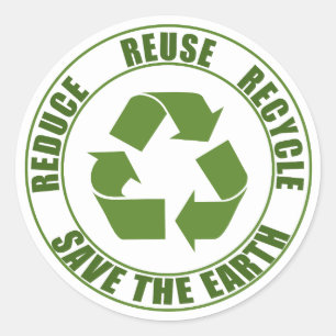 Reduce reuse recycle classic round sticker