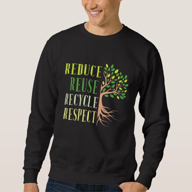 Reduce Reuse Recycle Climate Crisis Environmental  Sweatshirt (Front)