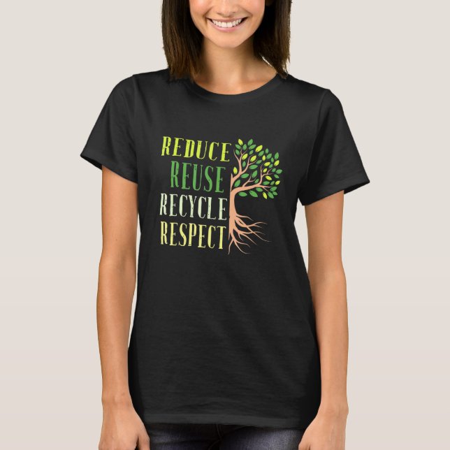 Reduce Reuse Recycle Climate Crisis Environmental  T-Shirt (Front)