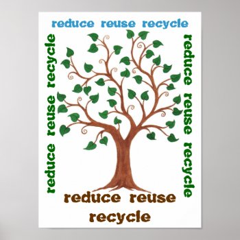 Reduce  Reuse  Recycle - Customizable Poster by SharonKMoore at Zazzle