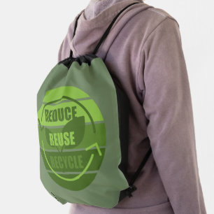 Reduce reuse recycle drawstring bag