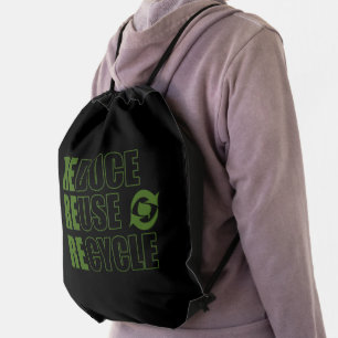 Reduce reuse recycle drawstring bag