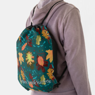 Reduce Reuse Recycle drawstring bag fall leaf