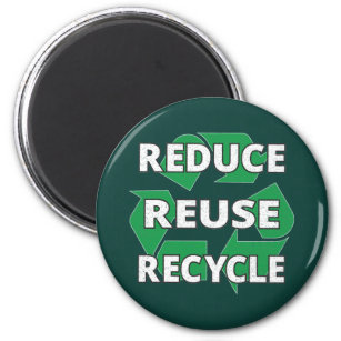 Reduce Reuse Recycle Earth Day Every Day Vintage Magnet