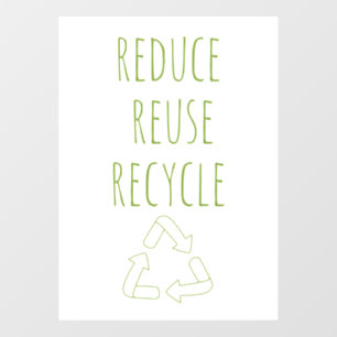 Reduce Reuse Recycle Earth Eco Store Sign
