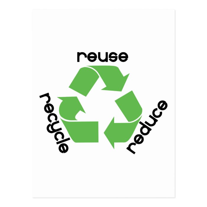Reduce reuse recycle Ecology design Post Card