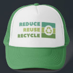 Reduce, Reuse, Recycle Environment Earth Trucker Hat<br><div class="desc">Reduce, Reuse, Recycle Environment Earth Trucker Hat. Have pride in our Earth, keep it green and recycle.</div>