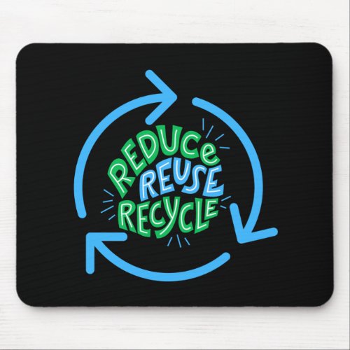 Reduce Reuse Recycle Environment Mouse Pad