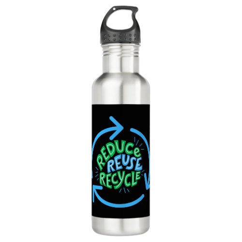 Reduce Reuse Recycle Environment Stainless Steel Water Bottle