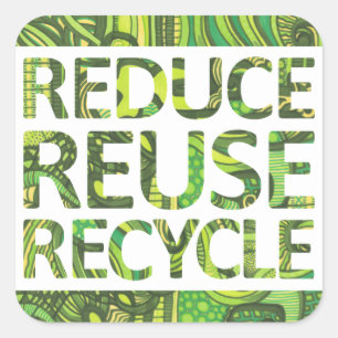 Reduce Reuse Recycle Go Green Stickers
