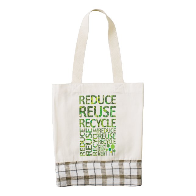 Reduce Reuse Recycle Go Green Zazzle HEART Tote (Front)