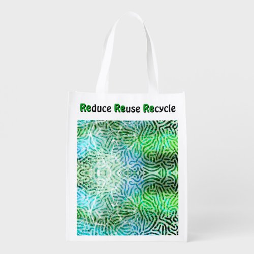 Reduce Reuse Recycle green magic Grocery Bag