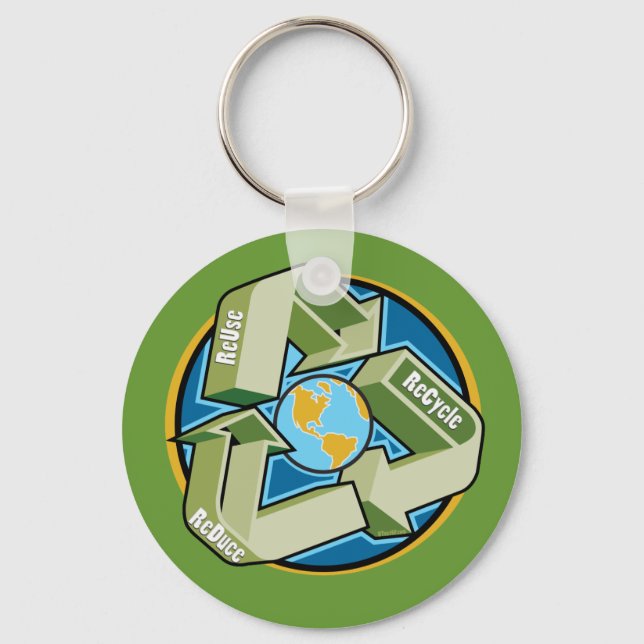 Reduce, Reuse, Recycle Keychain (Front)
