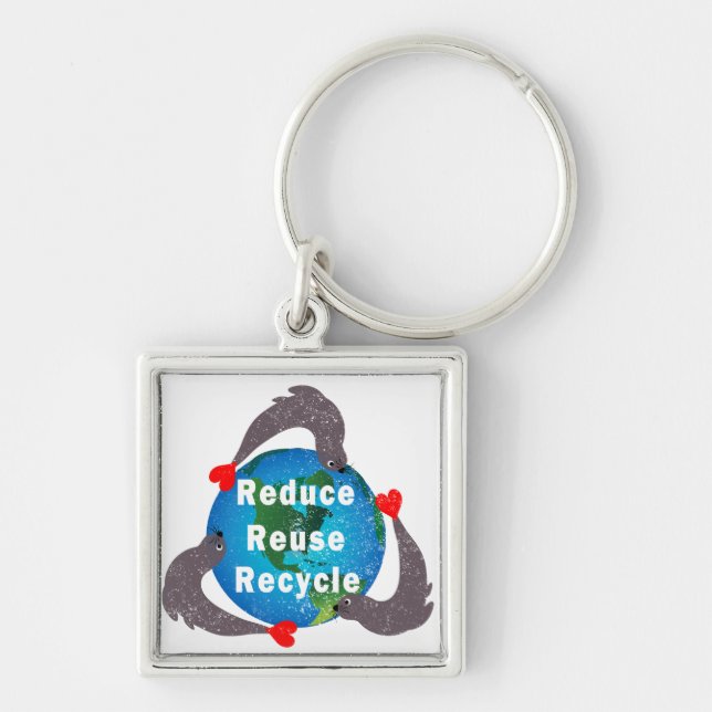 Reduce Reuse Recycle Keychain (Front)