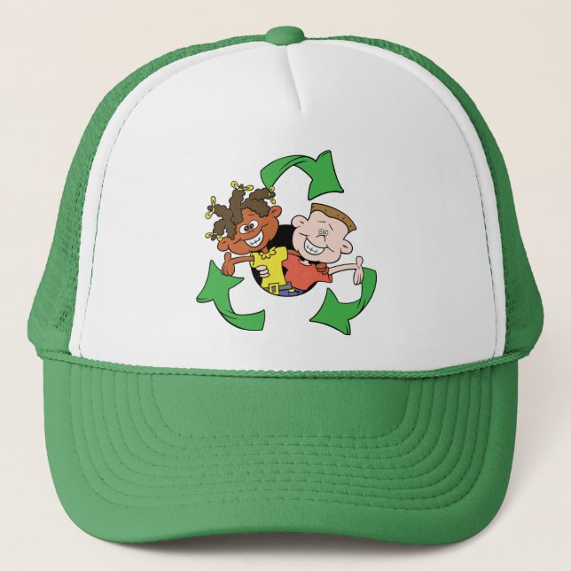 Reduce Reuse Recycle Kids Trucker Hat (Front)