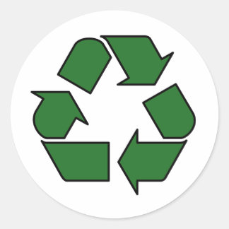 Reduce Reuse Recycle Logo Symbol Arrow 3R Classic Round Sticker