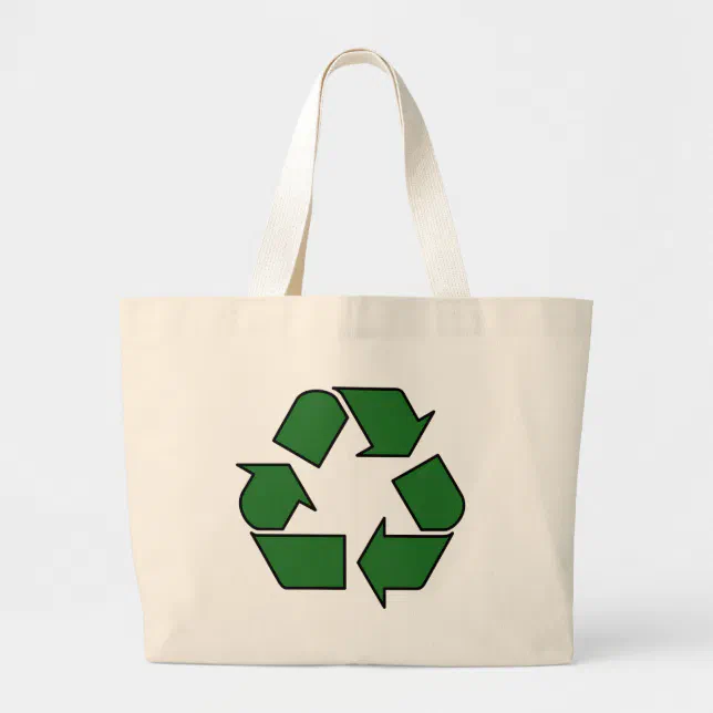 Reduce Reuse Recycle Logo Symbol Arrow 3R Large Tote Bag | Zazzle