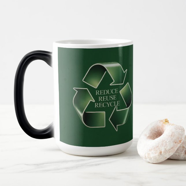 Reduce Reuse Recycle Morphing Mug (With Donut)