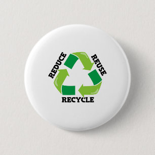 Reduce Reuse Recycle Mother Nature Advocacy Earth Button