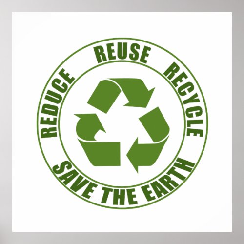 Reduce reuse recycle poster