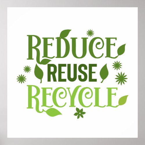 Reduce reuse recycle poster