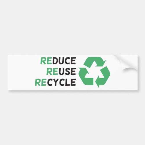 Reduce Reuse Recycle Products  Designs Bumper Sticker