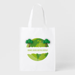 Reduce Reuse Recycle Repeat Ecological Grocery Bag