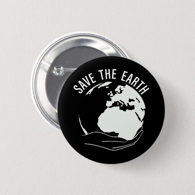 Reduce reuse recycle save the earth button (Front & Back)