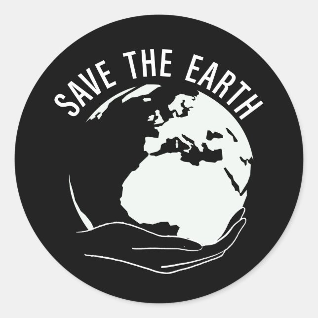 Reduce reuse recycle save the earth classic round sticker (Front)