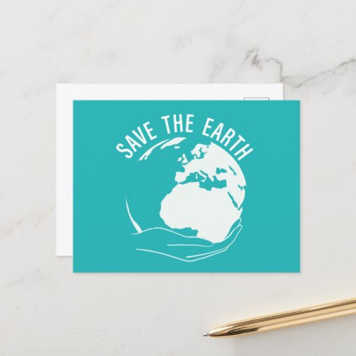 Reduce reuse recycle save the earth holiday postcard