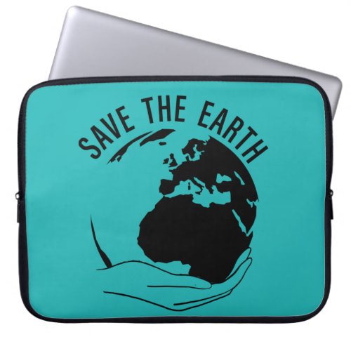 Reduce reuse recycle save the earth laptop sleeve