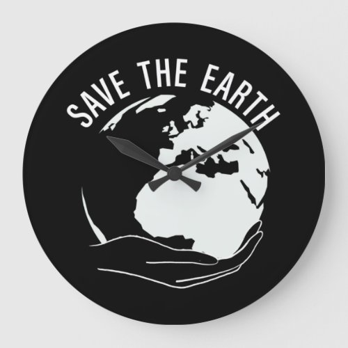 Reduce reuse recycle save the earth large clock