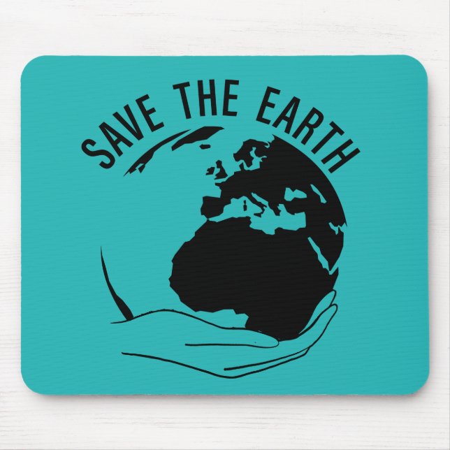 Reduce reuse recycle save the earth mouse pad (Front)
