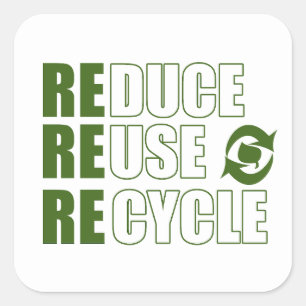 Reduce reuse recycle square sticker
