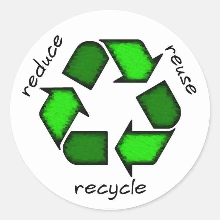 Reduce, Reuse, Recycle Sticker | Zazzle